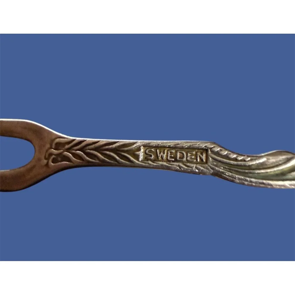 Nils Johan Sugar Tong Vintage Extra PRNS.ALP Silverplate Art Nouveau Sweden N1J4